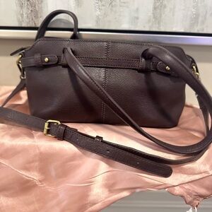 Women's Dark Brown 100% Leather Crossbody Satchel